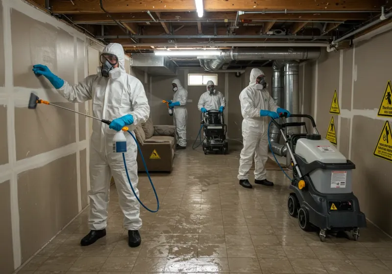 Basement Moisture Removal and Structural Drying process in Kualapuu, HI